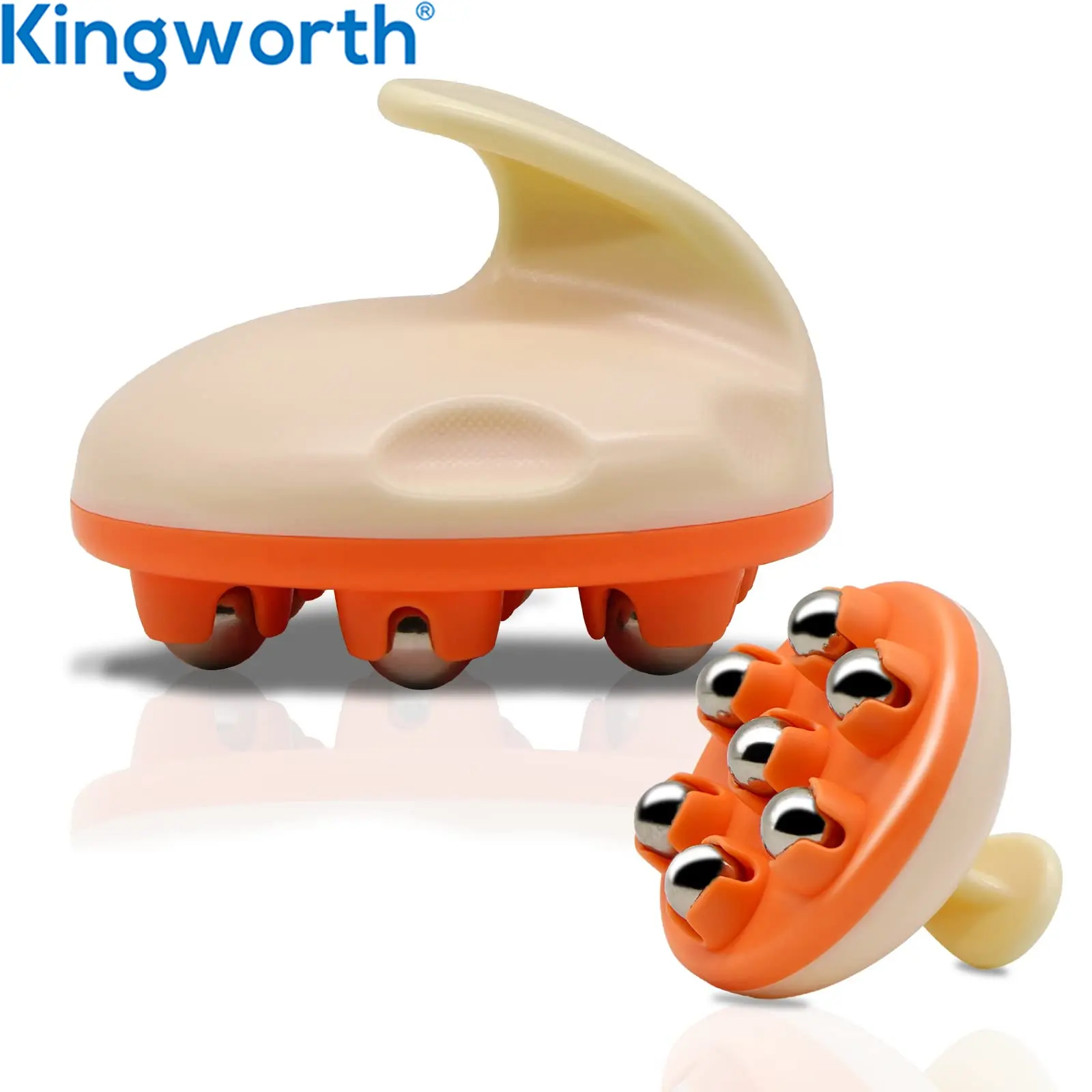 Kingworth 7 360-डिग्री धातु रोलर शरीर दर्द राहत सेल्युलाईट मालिश हाथ रोलर मालिश