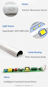 9w 18w LEDチューブT8 1.2MモーションセンサーチューブライトLED 4ftアルミニウムヒートシンクLED天井ライトセンサー付き - Product Image 6