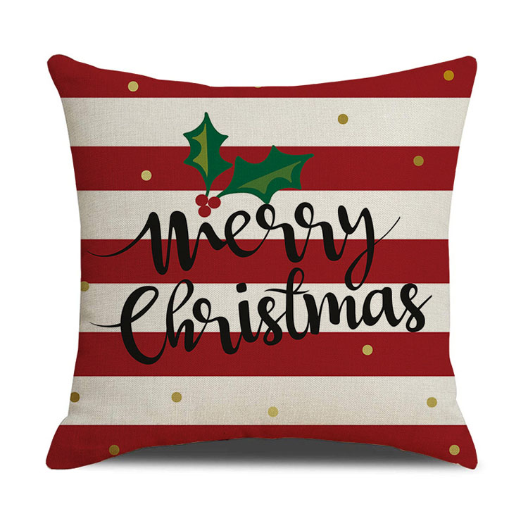 New Style Home Decor Christmas Day Pillow Case Factory Direct Sale Linen Cushion Cover