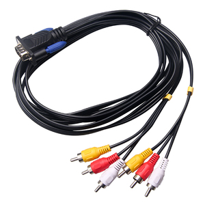 Hd15 enchufe macho VGA RCA Av convertidor Cable estéreo, VAG y 6 Rca adaptador de S-AV Cable de salida, s-video Cabo línea 6RCA VGA