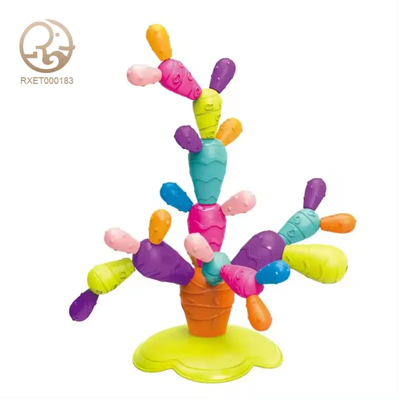Fabrika kaynağı çocuklar diğer eğitici oyuncaklar özel renkli manyetik plastik kaktüs yapı blok oyuncaklar çocuklar için