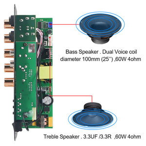 VIRE Bluetooth 5.0 Audio <strong>MAX</strong> 600W Amplifier Board Subwoofer Dual Microphone RMS 60W Digital Power <strong>AMP</strong> Module 220V Media Player - Product Image 5