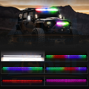 32&quot; 38&quot; 42&quot; 50&quot; Slim Single Row RGB Chasing LED Light Bar with <strong>Remote</strong> and App Sync Control for Truck Jeep Car - Product Image 1