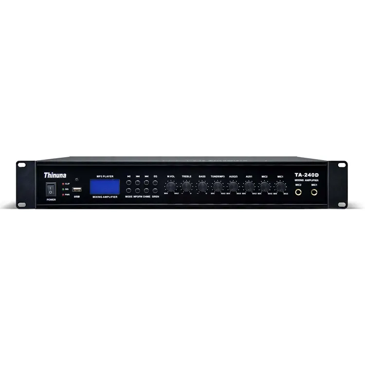 Thinuna TA series PA System Mixer amplificatore di potenza ingresso microfono amplificatore di miscelazione con Display BT/USB/FM/LCD/5 effetti sonori EQ