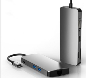 <strong>Type</strong> <strong>C</strong> Hub 4K VGA <strong>Adapter</strong> RJ45 Lan Ethernet SD TF <strong>USB</strong>-<strong>C</strong> 3.0 3.5mm Jack Audio Video for Macbook - Product Image 4