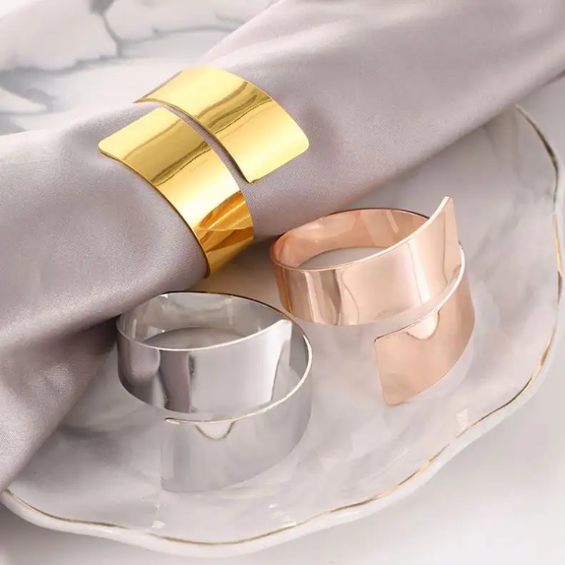 Zilveren Houten Servet Ringen Houder Kralen Tafel Metalen Vergulde Kroon Glas Exclusieve Kralen Diner Handgemaakte Groothandel Servet Ring