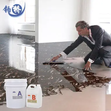 Wholesale adhesive 3d floor Painting Coating Epoxi Resin table Price liquid Clear Two Part a b Component Floor Clear Epoxy Resin