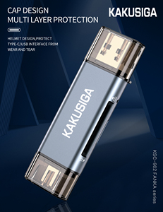 Kakusga USB/Type-C 3.0 ad alta velocità lettore di schede portatile TF SD lettore di schede di memoria lettore adattatore - Product Image 4