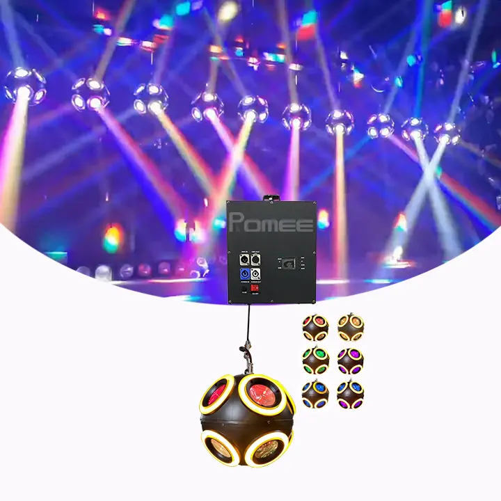 Dynamischer bunter 4 in1 RGBW LED Fußball kinetischer Lichtstrahl mit goldenem Zusatz blinklicht für DJ-Bühnen beleuchtung