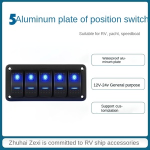 Araba RV yat deniz için modifiye 12-24V5 otomatik anahtarları 5-Position tekne anahtarı kombinasyonu paneli kolay anahtarı kontrolü - Product Image 4
