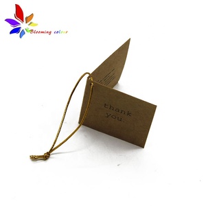 Vendor <strong>Custom</strong> <strong>Printed</strong> Logo Folded Paper <strong>Tag</strong> Garment Hang <strong>Tags</strong> With Elastic <strong>String</strong>