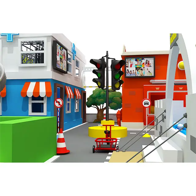 Desain baru kota kualitas tema dalam ruangan Area bermain peran anak bermain peran anak-anak lembut bermain taman bermain dalam ruangan pemasok hiburan