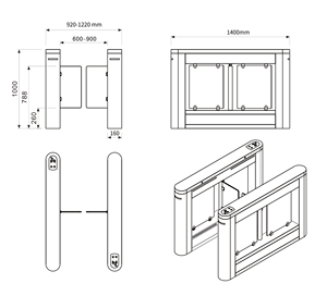 Cancello biometrico automatico di fascia alta del tornello dell'oscillazione di SEWO con il motore Brushless per il tornello del cancello del deflettore del controllo di accesso pedonale - Product Image 4