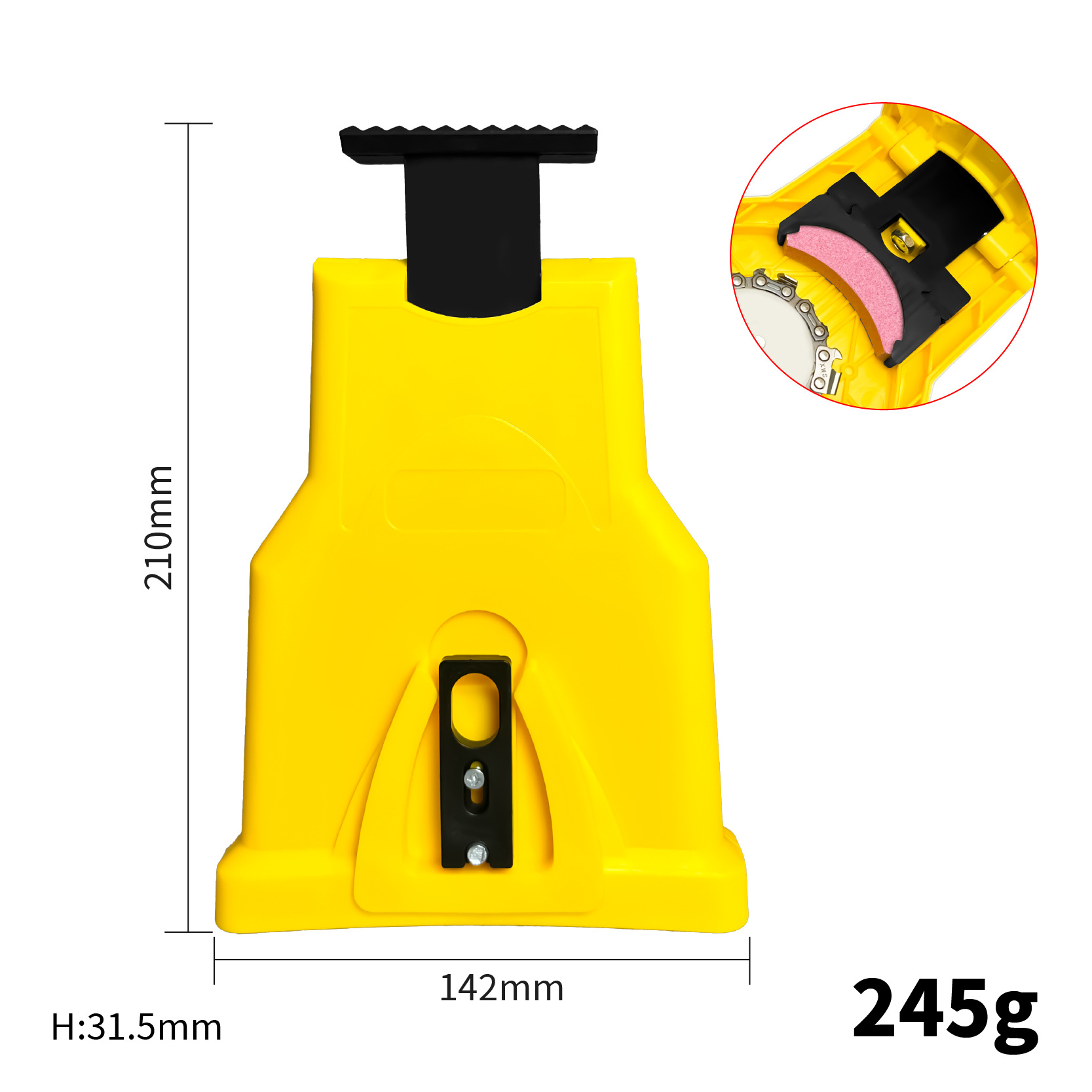 A2054-1pcs Afilador de cadena de plástico amarillo