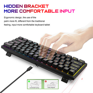 Teclado mecánico inalámbrico OEM RGB PC 60% con estilo LCD QWERTY para iluminación de teclado de escritorio - Product Image 5