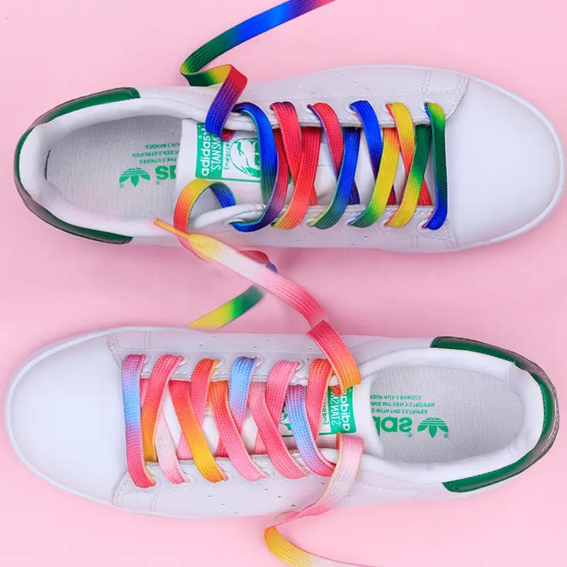 Cordones de zapatos estampados, cordones de zapatos de colores con estampado de leopardo y arcoíris