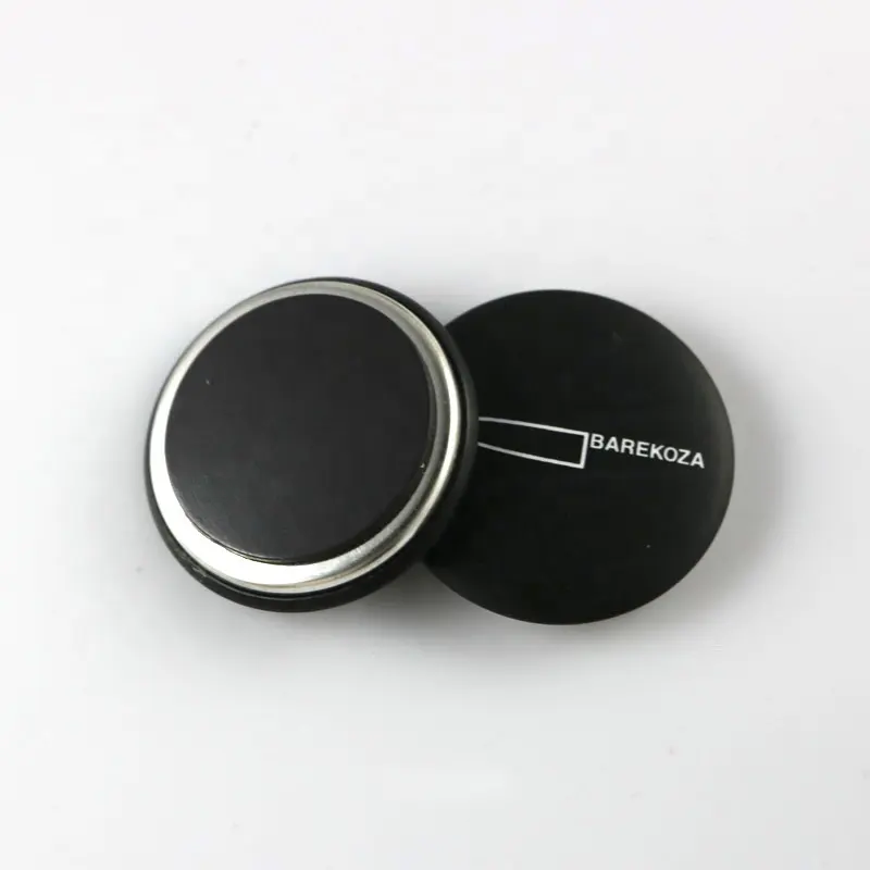Diseño personalizado de forma redonda de metal estaño nevera imán botón magnético placa