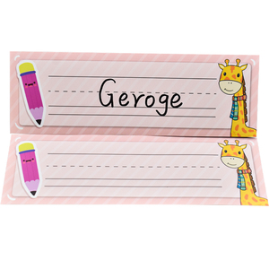 Adesivi con targhette di cartone animato decorazioni colorate scrivanie con il nome per tornare a scuola