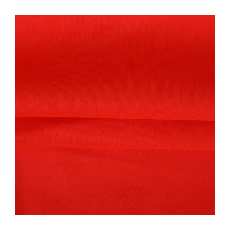 Venda direta da fábrica 100% poliéster tecido vermelho fluorescente para terno de segurança