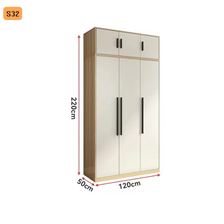 S32 avec armoire supérieure couleur noyer haut 220 large 120 profondeur 50