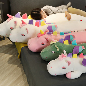 ユニコーンぬいぐるみ人形に横になっている売れ筋の天使大きな柔らかくかわいい長いユニコーン眠っている枕ぬいぐるみギフト