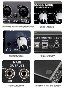 Equipo de grabación de música para estudio, Zoom, interfaz de Audio, Puerto XLR de 24 bits, 192KHZ, Compatible con Monitor de PC 3,5 - Product Image 5