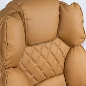 भारी शुल्क वाला बड़ा भूरे रंग के नकली चमड़े के कार्यकारी कार्यालय की कुर्सी - Product Image 5