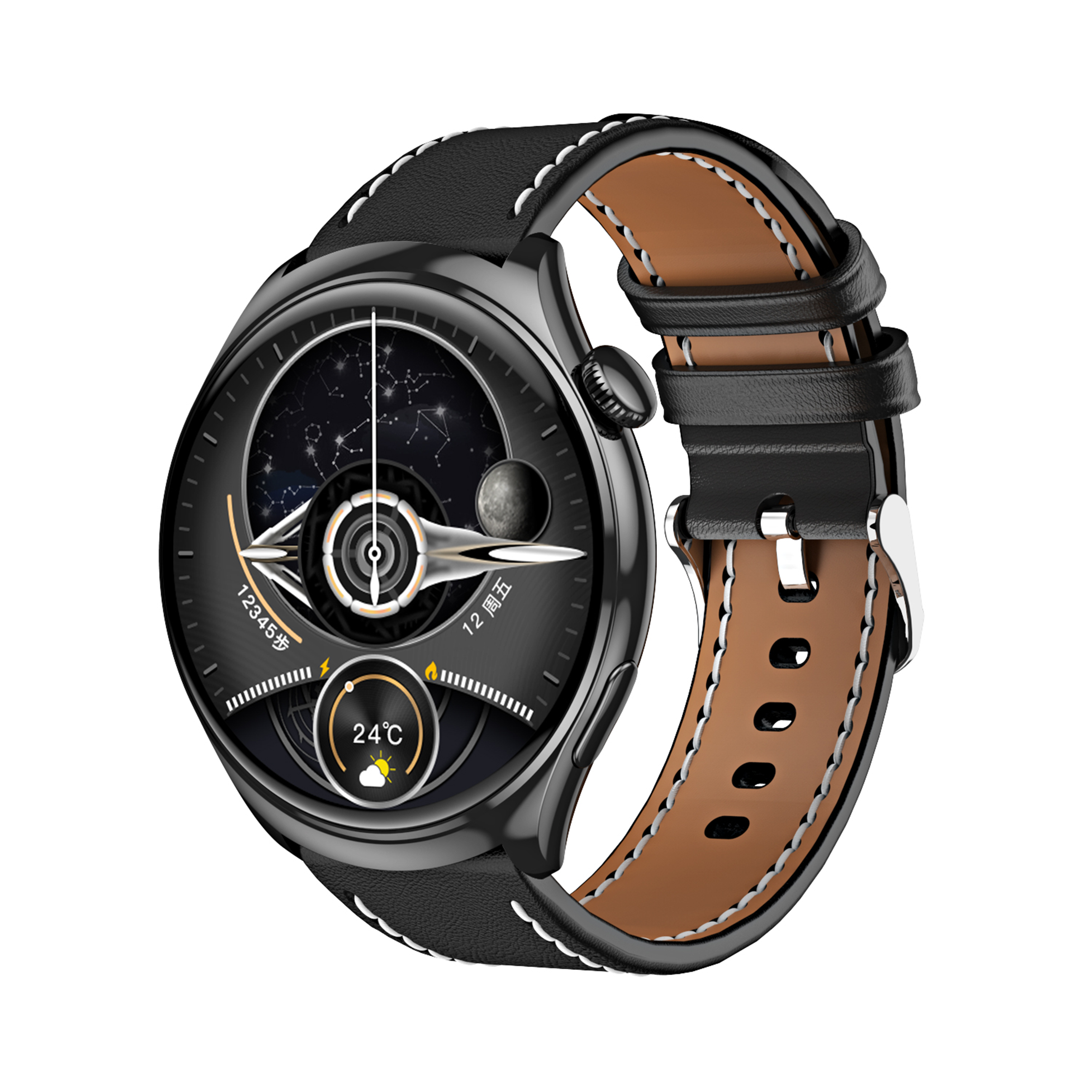 Black leather strap