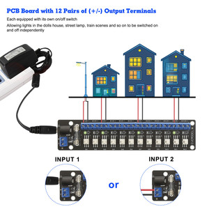 PCB017 3V-24V DC модуль распределения питания 12 каналов кнопочный переключатель - Product Image 4