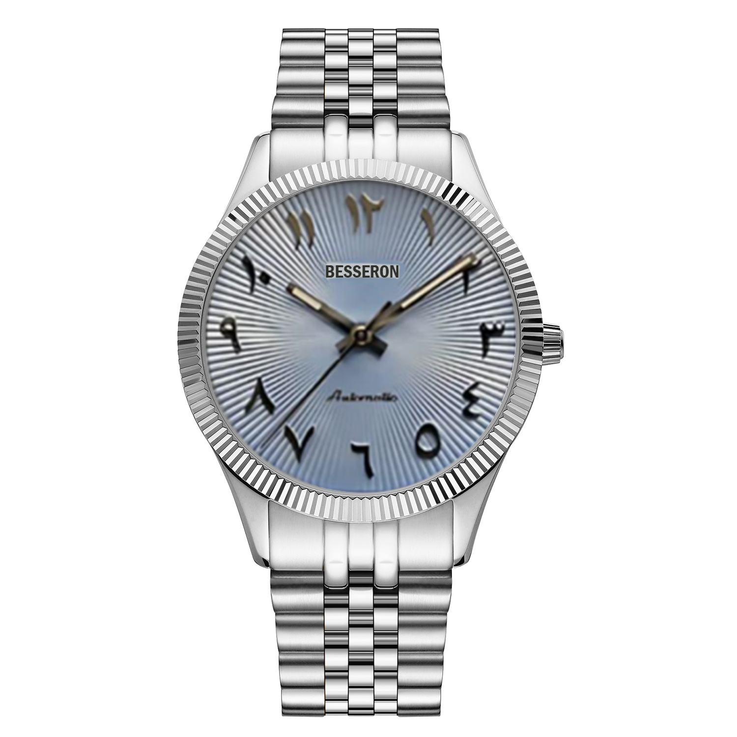 light blue arabic watch