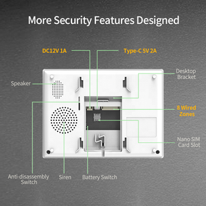Smart Home Security 7 Inch Wireless &amp; Wired Kit Seguridad 4G WiFi SIM LTE Tuya Alarm <strong>System</strong> with App <strong>Control</strong> - Product Image 4