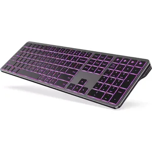 Teclado retroiluminado para Pad Phone Juego de teclado inalámbrico de sincronización multidispositivo recargable de tamaño completo para PC - Product Image 6