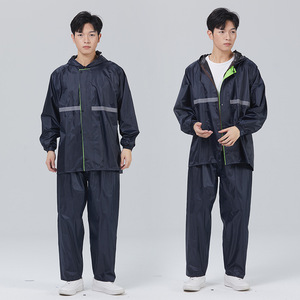 PVC bölünmüş yansıtıcı yağmurluk seti emek koruma açık yağmurluk su geçirmez rüzgarlık Oxford bez yağmurluk - Product Image 3