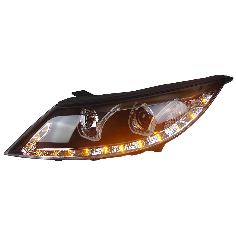 AKD Lampu Depan LED DRL Mobil, Lampu Kabut Balok Rendah & Tinggi Lensa Proyektor Model Mobil untuk Sportage R 2011-2014