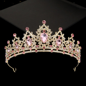 Diamante Accessoire Femme diadema di cristallo di lusso in lega colorata Coronas Decorativas scintillante corona concorso all'ingrosso - Product Image 5