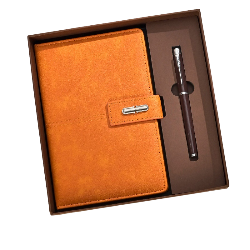 Caja regalo naranja set 3 piezas con bolso tote
