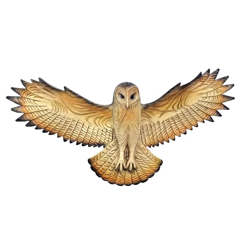 Owl tác phẩm điêu khắc nhựa thủ công tường treo Barn Owl điêu khắc cổng thông tin trang trí