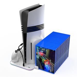 PS5 Pro stazione di ricarica ventola di raffreddamento all'interno con doppio <span class=keywords><strong>Controller</strong></span> di gioco PS5 caricatore veloce per Playstation 5/Slim/Pro Console