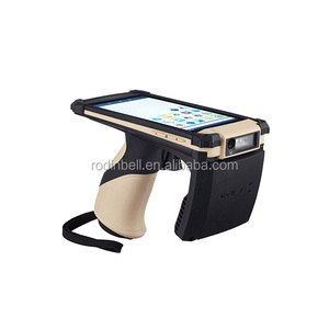 Nueva llegada UHF RFID lector de mano 1D/2D escáner de código de barras Bluetooth lector Rfid