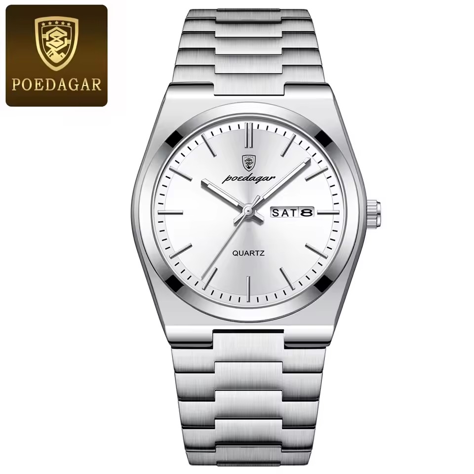Bracelet en acier inoxydable blanc argenté 9