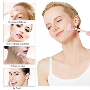 ชุดหิน Guashaa สำหรับนวดหน้าสีเขียวชมพู,ลูกกลิ้งหยกควอตซ์และกัวซา - Product Image 6