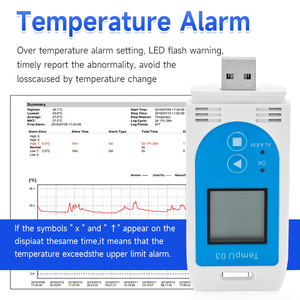 Registratore di Dati Digitale Tzone TempU03 Termometro Monitoraggio Temperatura e Umidità Calibrazione Tracciabile NIST Materiale Plastico OEM ODM - Product Image 4