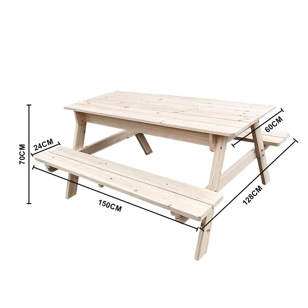 Mesa de picnic de madera, fabricante chino, plegable, de bajo precio