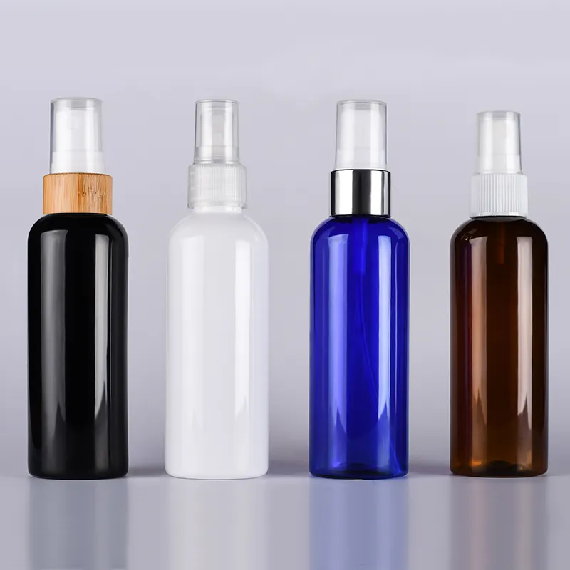 -Alta capacidade de 100ml 120ml 150ml 200ml 250ml 500ml claro âmbar branco azul PET garrafa de plástico de embalagens de cosméticos frasco de spray