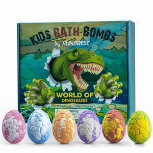 Natural Luxury Dinosaur <strong>Egg</strong> Surprise Toy Set Colorful Cute SPA Bath for Bomb Essential Oil Fizzy Salt Bubble Bath for Kids - Product Image 1