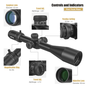 SPINA optik 6-24x50 FFP IR OEM retikül FMC yan odak avcılık kapsam - Product Image 4