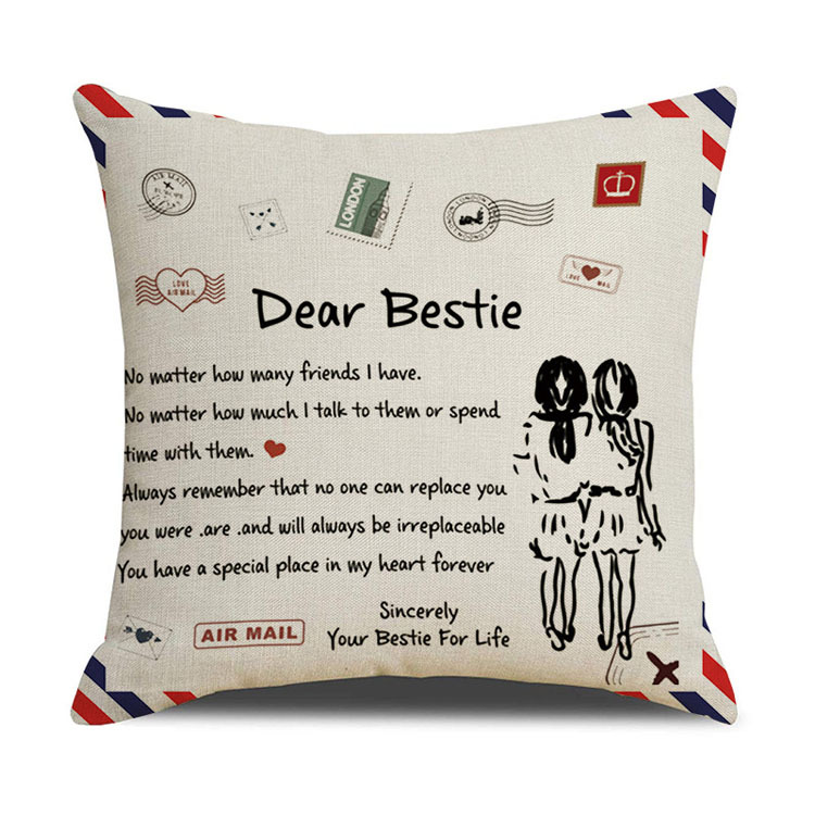 Nordic Simple Office Pillowcase Sofa Cushion Cover Envelope Letter Print Linen Pillowcase Cushion Cover