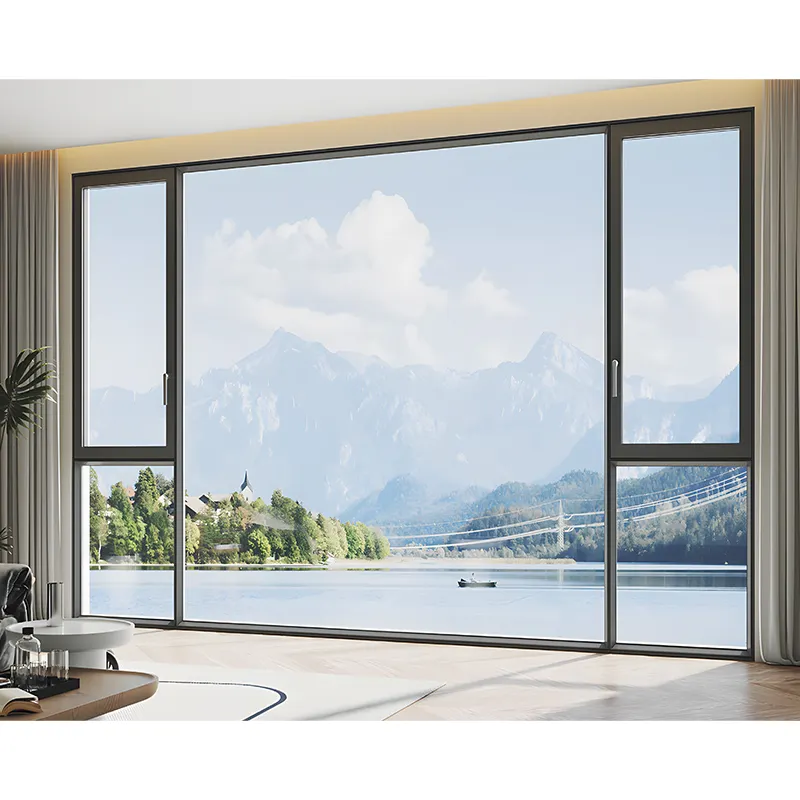 أبواب ونوافذ Hihaus الزجاجية العازلة للصوت مزججة مزدوجة من الألومنيوم تُصمم حسب الطلب ومصنوعة في الصين