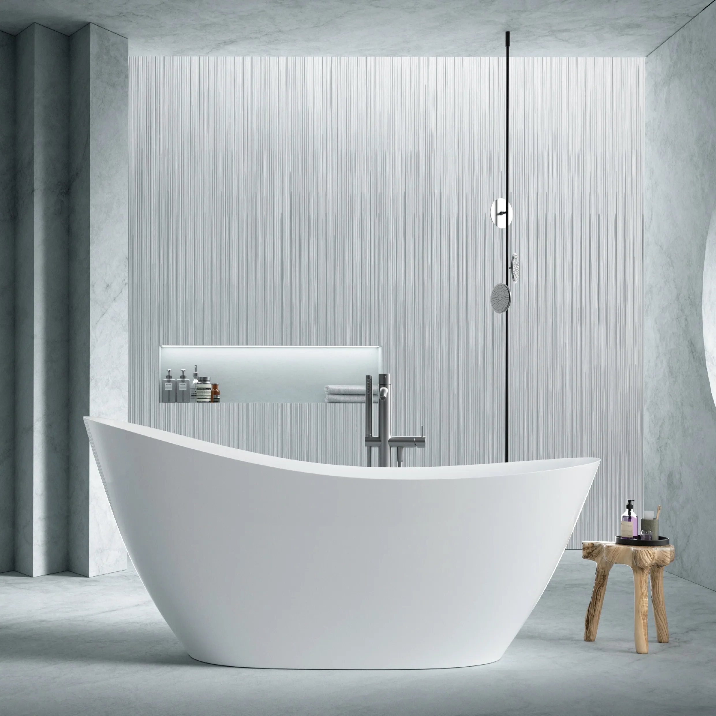 Contemporary Custom Large Deep Soaking Freestanding Bathroom Standing Acrylic Corner Bathtub Bath Tub For Adults