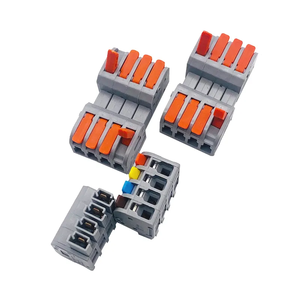 Factory Supply Quick Fast <strong>Connecting</strong> Cable Clamp 4 Ways <strong>Terminal</strong> <strong>Block</strong> Male Female Splice <strong>Spring</strong> Push Lever Wire Connector - Product Image 1